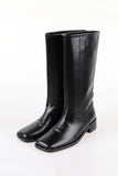 Studded flat long boots