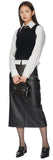 Maki leather long skirt