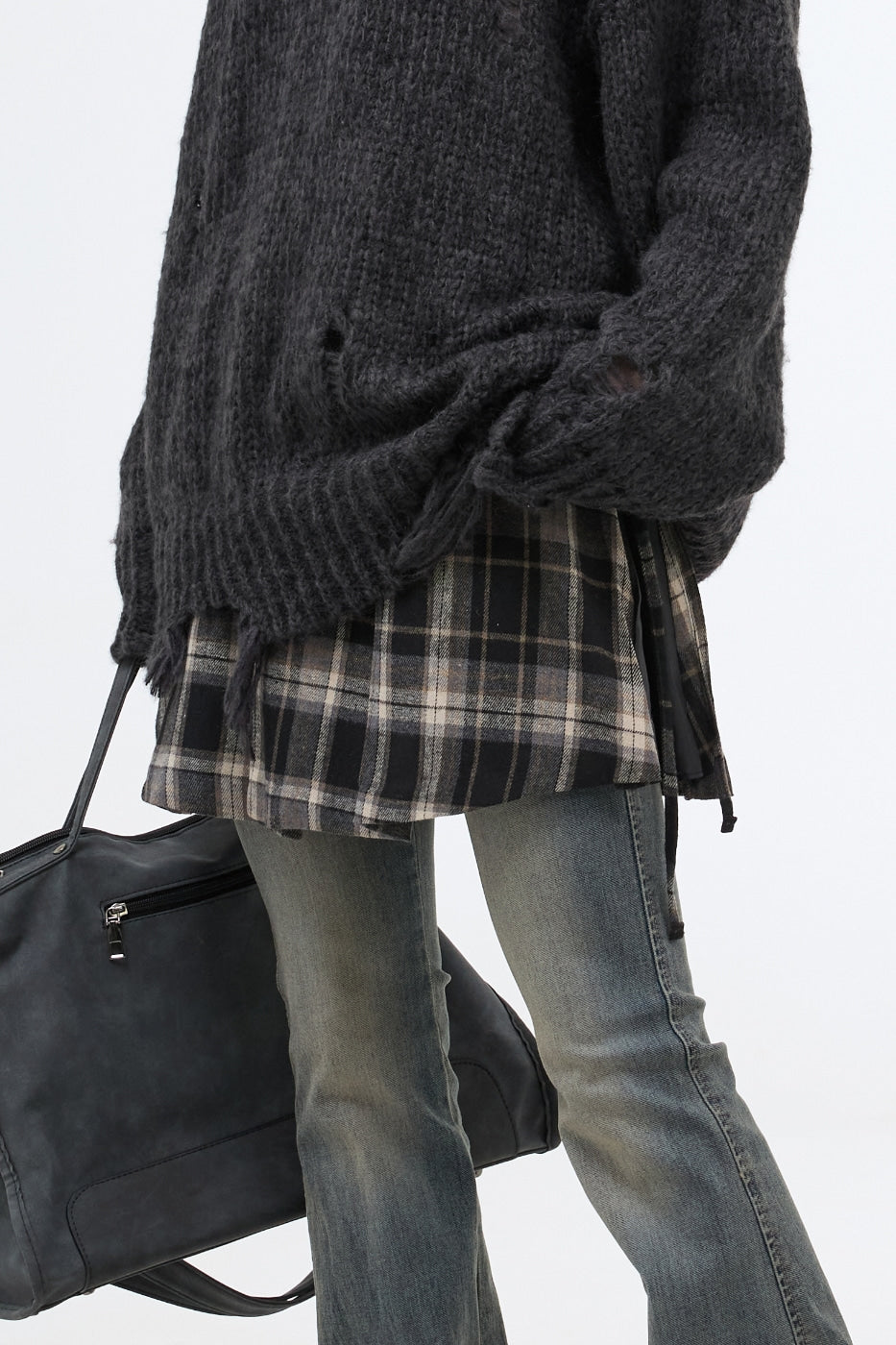 【PORTERNA】Nomique Check Wrap Mid Length Skirt PORTERNA(ポルテナ) - ノミクチェックラップミディ丈スカート