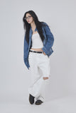 Pure white destroyed denim pants
