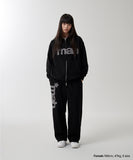 mah CUT OFF APPLIQUE ZIP-UP HOODIE
