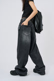 Nova curved wide denim pants