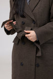 Raven quilted wool double long coat