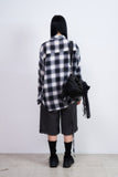 Dreamer cut-out cropped check shirt