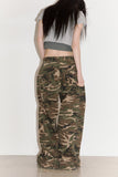 Camo ripstop side folding wide pants