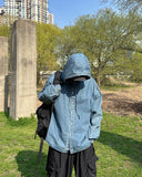 Linf hooded denim shirt