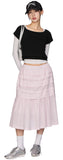 Milk flared long skirt