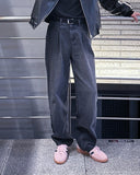 Ege one-tuck semi-wide denim pants