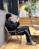 Crew line wide denim pants