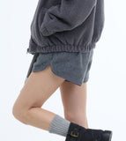 Popcorn shearling brushed banding shorts