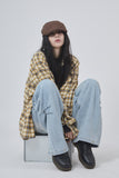 Folds rivet over denim pants