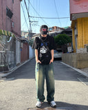 Keep patch denim pants