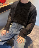 Os punching see-through knit