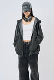 Petra pigment damaged hood zip-up