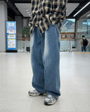 Legacy one-tuck wide denim pants