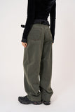 Deep tint wide denim pants