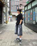 Scented Black Washed Bermuda Pants