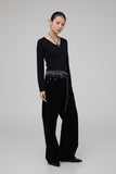 Velour wide trousers