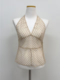 Dot See-Through Halter Neck Bustier