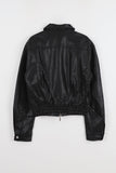 Humming Crop Leather Jacket