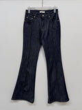 [non-fade] Selvedge Pin Tuck Long Bootcut Denim Pants