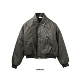 Curve Incision Crop Leather Padding