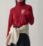 [Inner Brush] Pintuck Daily Neck Polar T-shirt