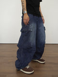Summer Wide Cool Banding Cargo Denim