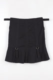 Strap buckle midi skirt