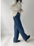 519 Deep Blue High Waist Wide Denim