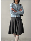 Wool Pleated Midi Skirt
