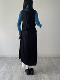Shirred Unbalanced Long Layered One Piece