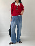 Moz Big Collar Wrap Blouse