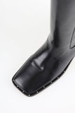 Studded flat long boots