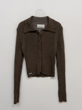 Snap Ribbed Cardigan Knit T-shirt