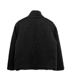 Mocha high-neck fur half coat