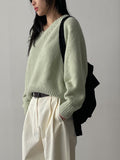 [wool30%] Riddle Mohair V-neck loose fit knit