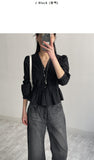 Cello V-neck shirring blouse