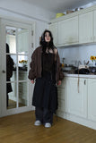 Check wool layered skirt