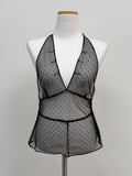 Dot See-Through Halter Neck Bustier