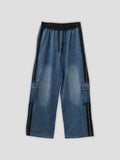 Reverse Cargo Denim Pants (denim&nylon)