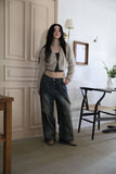 Feather chain scarf fur cardigan