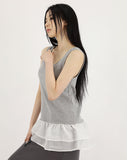 Frill layered sleeveless top