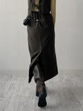 Marvel Stripe Belted H-Line Skirt