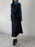 Shirred Unbalanced Long Layered One Piece