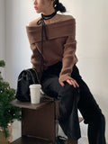 Beishu Corduroy Pin Tuck Bootcut Pants