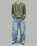 Notty Knit Hood Zip Up
