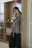 Eid high neck belted coat