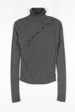 Cross button turtleneck