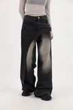 Half wrap wide denim